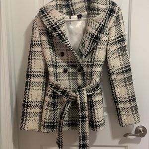 Black and white dress coat